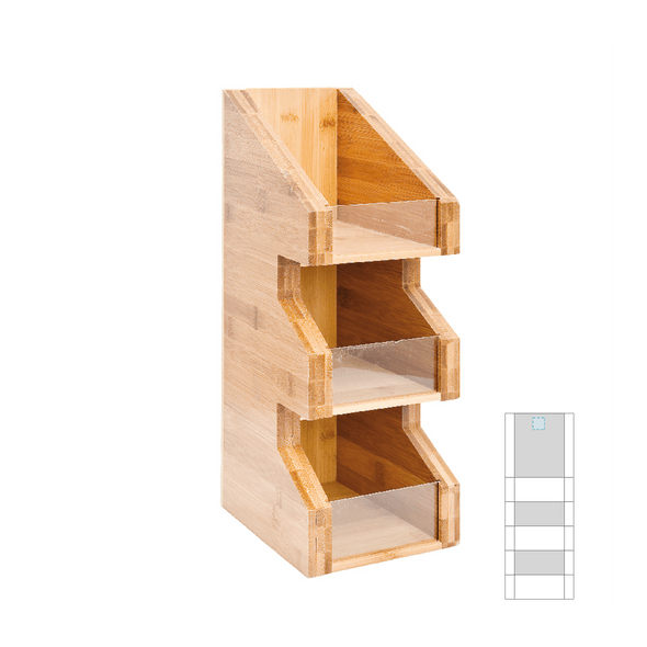 Støtte med hylder til bambuskrydderier